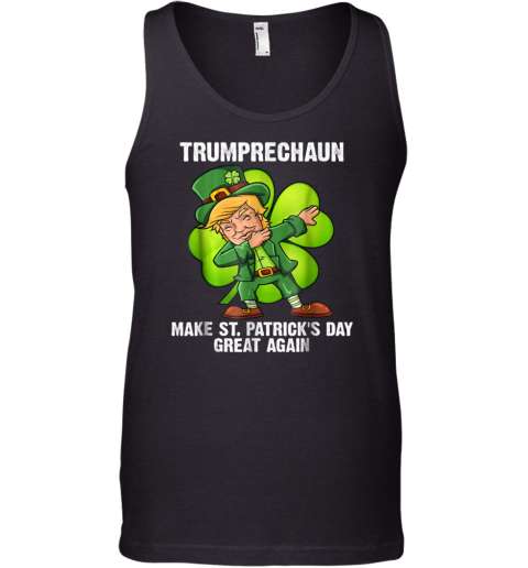 Dabbing Trumprechaun St Patricks Day Clover Funny T Tank Top