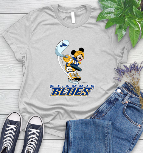 NHL Hockey St.Louis Blues Cheerful Mickey Mouse Shirt Women's T-Shirt 2