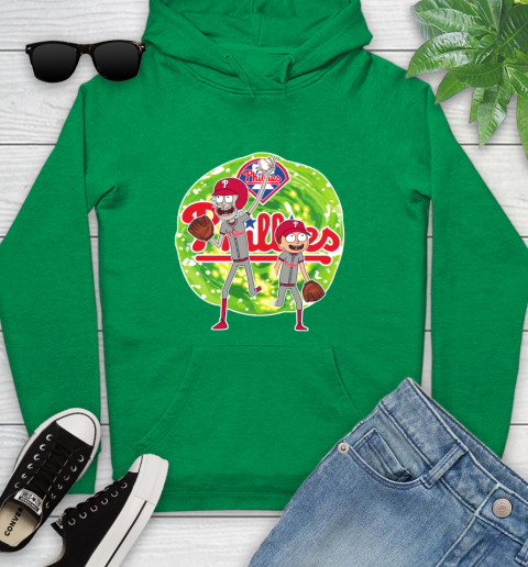 MLB Philadelphia Phillies Rick And Morty Baseball Sports Youth Hoodie 7