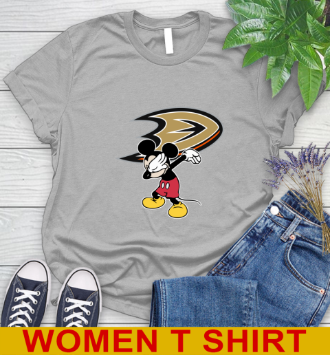 Anaheim Ducks NHL Hockey Dabbing Mickey Disney Sports Women's T-Shirt 5