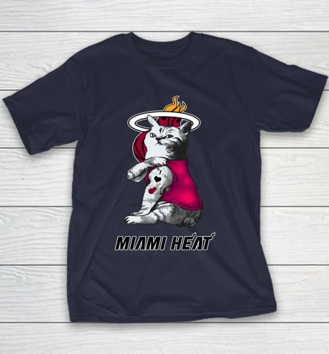 NBA Basketball My Cat Loves Miami Heat Youth T-Shirt 2
