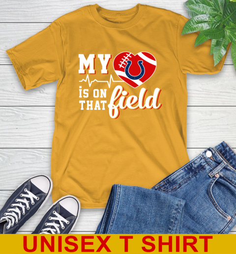 NFL My Heart Is On That Field Football Sports Indianapolis Colts T-Shirt 2