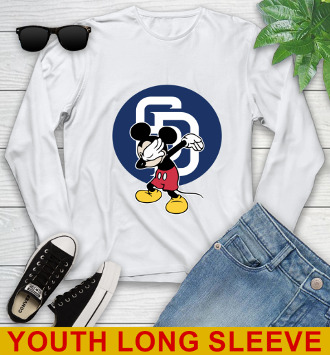 San Diego Padres MLB Baseball Dabbing Mickey Disney Sports Youth Long Sleeve