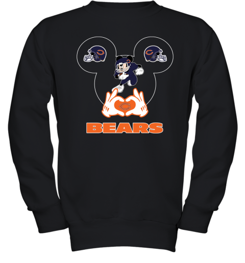 I Love The Bears Mickey Mouse Chicago Bears Youth Sweatshirt
