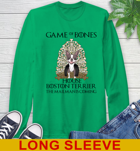 Game of bones house boston terrier dog the mailman is coming tshirt 51