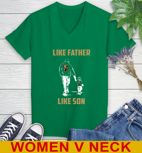 Vegas Golden Knights NHL Hockey Like Father Like Son Sports Women's V-Neck T-Shirt 5
