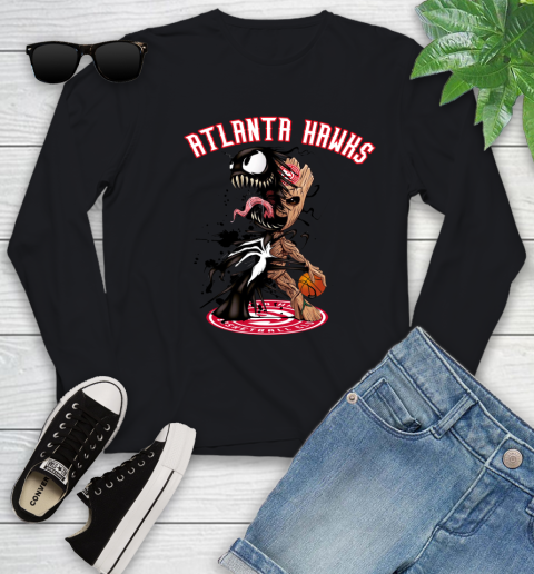 NBA Atlanta Hawks Basketball Venom Groot Guardians Of The Galaxy Youth Long Sleeve 2