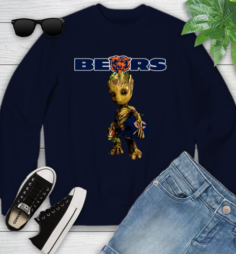 Chicago Bears NFL Football Groot Marvel Guardians Of The Galaxy Youth Sweatshirt 3