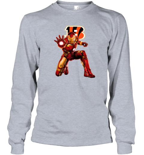 NFL Iron Man Cincinnati Bengals Long Sleeve T-Shirt - Rookbrand