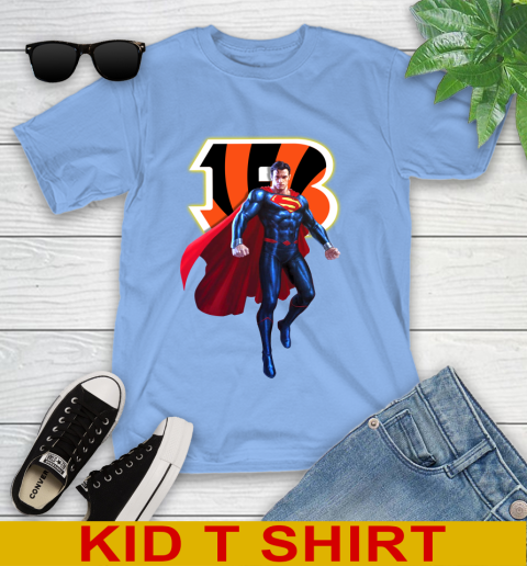 NFL Superman DC Sports Football Cincinnati Bengals Youth T Shirt