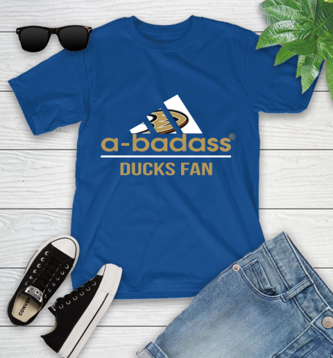 NHL A Badass Anaheim Ducks Fan Adidas Hockey Sports Youth T-Shirt 12