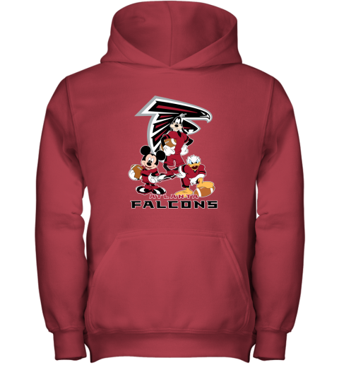 Mickey Donald Goofy The Three Atlanta Falcons Football Youth Hoodie 