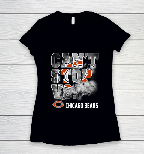 NFL Chicago Bears Can't Stop Vs Women's V-Neck T-Shirt