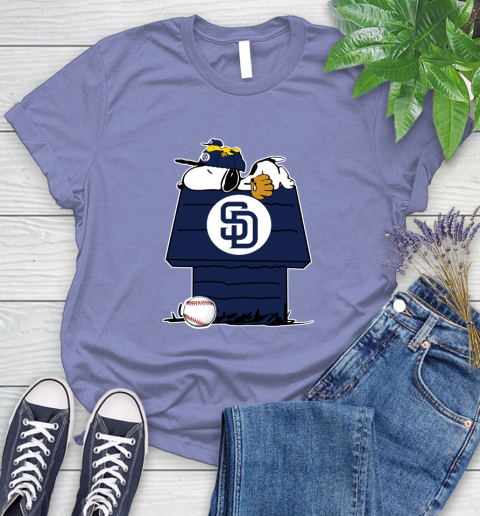 MLB San Diego Padres Snoopy Woodstock The Peanuts Movie Baseball T Shirt Women's T-Shirt 11
