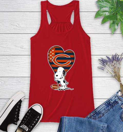Chicago Bears NFL Football The Peanuts Movie Adorable Snoopy Racerback Tank 6
