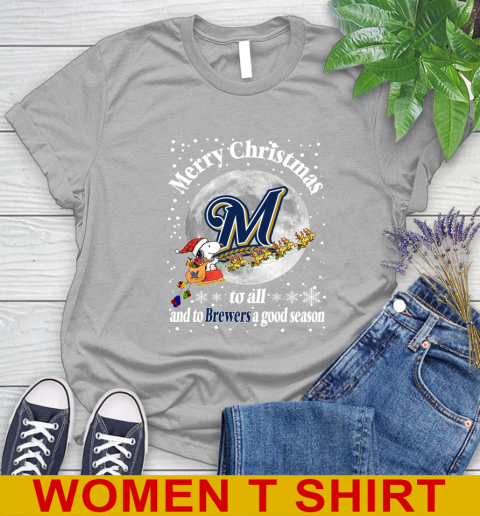Milwaukee Brewers Merry Christmas To All And To Brewers A Good Season MLB Baseball Sports Women's T-Shirt 5
