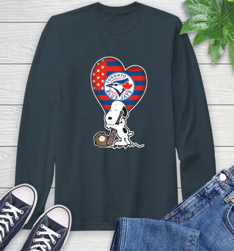 Toronto Blue Jays MLB Baseball The Peanuts Movie Adorable Snoopy Long Sleeve T-Shirt 9 Toronto Blue Jays MLB Baseball The Peanuts Movie Adorable Snoopy Long Sleeve T-Shirt - Image 9