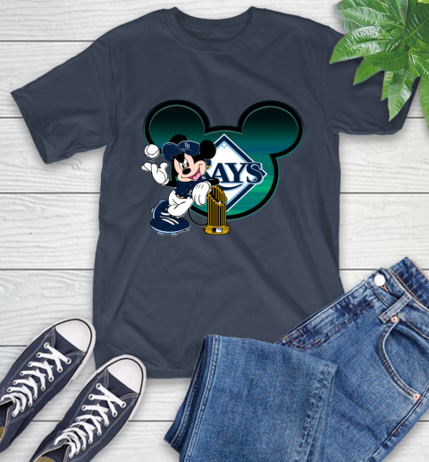 MLB Tampa Bay Rays The Commissioner's Trophy Mickey Mouse Disney T-Shirt 5 MLB Tampa Bay Rays The Commissioner's Trophy Mickey Mouse Disney T-Shirt - Image 5