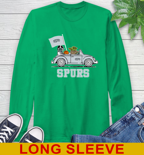 NBA Basketball San Antonio Spurs Darth Vader Baby Yoda Driving Star Wars Shirt Long Sleeve T-Shirt 7