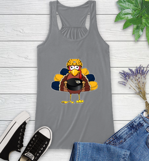 Nashville Predators Turkey Thanksgiving Day Racerback Tank 5