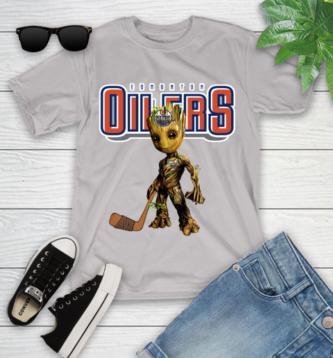 Edmonton Oilers NHL Hockey Groot Marvel Guardians Of The Galaxy Youth T-Shirt 12