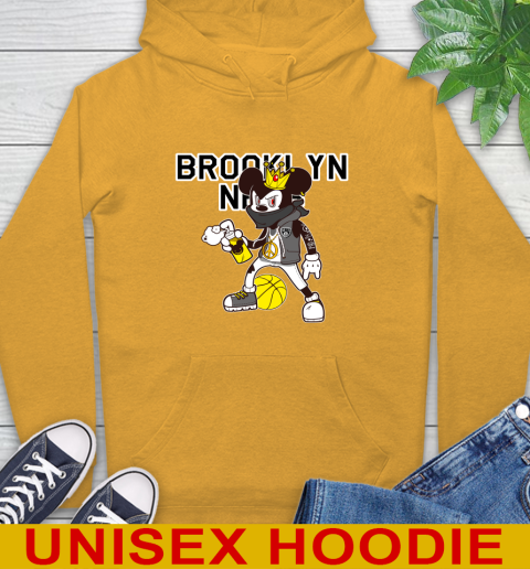 Brooklyn Nets NBA Basketball Mickey Peace Sign Sports Hoodie 3