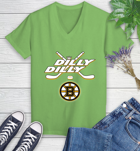 NHL Boston Bruins Dilly Dilly Hockey Sports Women's V-Neck T-Shirt 11
