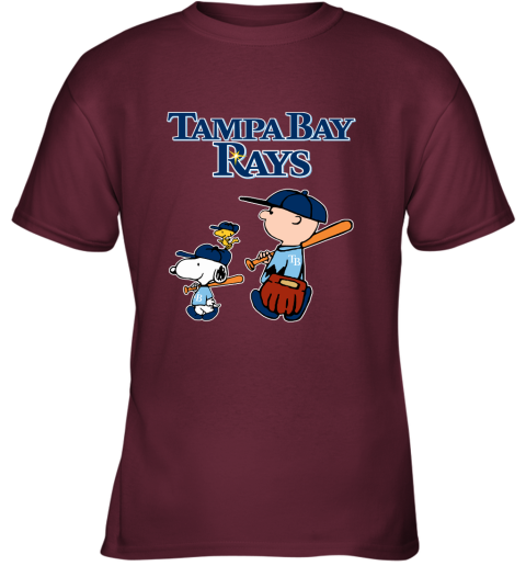 Tampa Bay Rays Let's Play Baseball Together Snoopy MLB Youth T-Shirt 