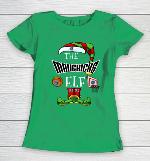 Dallas Mavericks Christmas ELF Funny NBA Women's T-Shirt 5