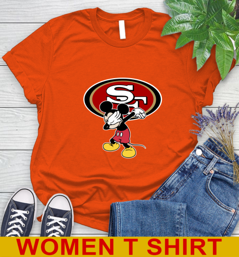 San Francisco 49ers NFL Football Dabbing Mickey Disney Sports Women's T-Shirt 4
