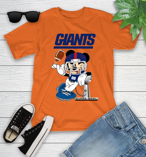 NFL newyork giants Mickey Mouse Disney Super Bowl Football T Shirt Youth T-Shirt 7
