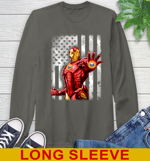 Buffalo Sabres NHL Hockey Iron Man Avengers American Flag Shirt Long Sleeve T-Shirt 10