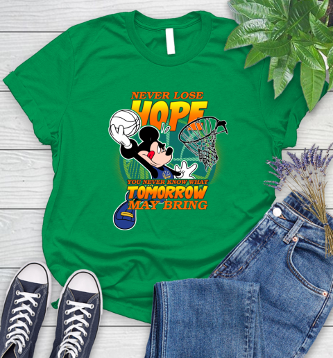 Golden State Warriors NBA Basketball Mickey Disney Never Lose Hope Women's T-Shirt 9