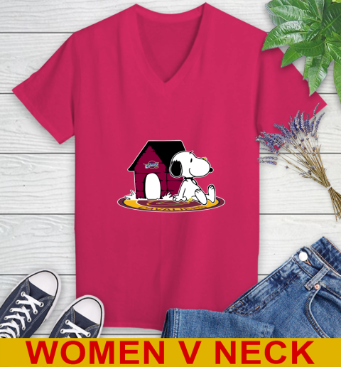 NBA Basketball Cleveland Cavaliers Snoopy The Peanuts Movie Shirt Women's V-Neck T-Shirt 10