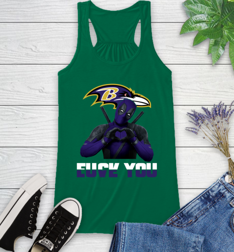 NHL Baltimore Ravens Deadpool Love You Fuck You Football Sports Racerback Tank 6