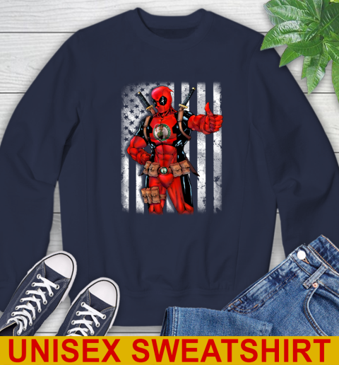 NBA Basketball Boston Celtics Deadpool American Flag Shirt Sweatshirt 2