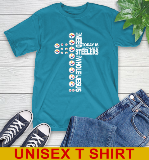 NFL All I Need Today Is A Little Bit Of Pittsburgh Steelers Cross Shirt T-Shirt 9