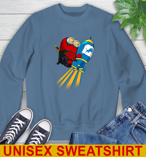 NFL Football Detroit Lions Deadpool Minion Marvel Shirt Sweatshirt 10