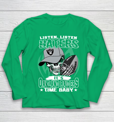 Listen Haters It is RAIDERS Time Baby NFL Youth Long Sleeve 4