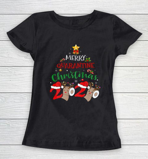 Merry Quarantine Christmas 2020 Pajamas Matching Family Gift Women's T-Shirt