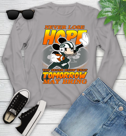 New York Jets NFL Football Mickey Disney Never Lose Hope Youth Long Sleeve 5