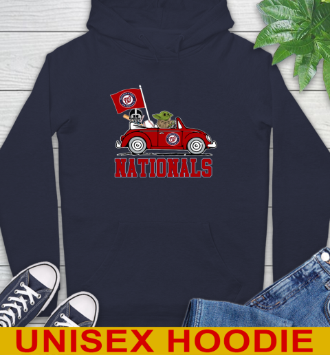 MLB Baseball Washington Nationals Darth Vader Baby Yoda Driving Star Wars Shirt Hoodie 4