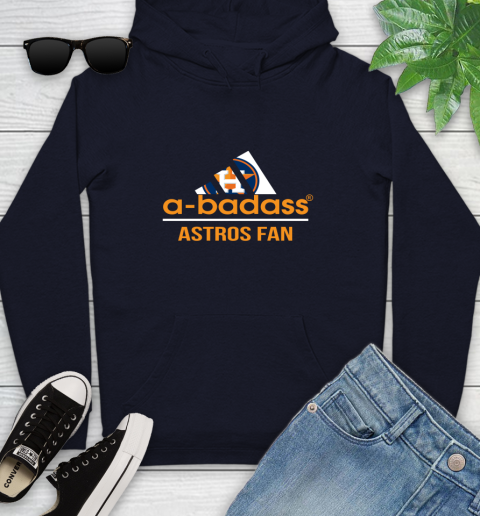 MLB A Badass Houston Astros Fan Adidas Baseball Sports Youth Hoodie 3