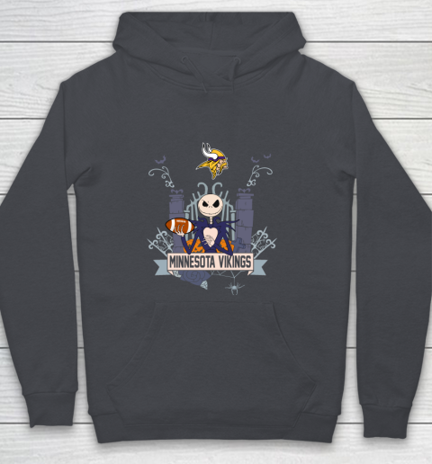 NFL Minnesota Vikings Football Jack Skellington Halloween Youth Hoodie 5