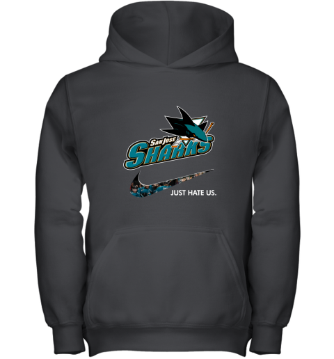 NHL Team San Jose Shark x Nike Just Hate Us Hockey Youth Hoodie