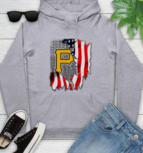 Pittsburgh Pirates MLB Baseball American Flag Youth Hoodie 6