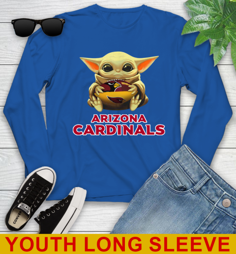 NFL Football Arizona Cardinals Baby Yoda Star Wars Shirt Youth Long Sleeve 10