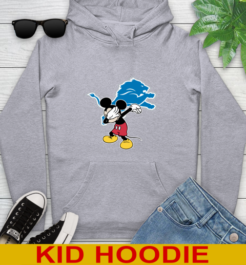 Detroit Lions NFL Football Dabbing Mickey Disney Sports Youth Hoodie 6