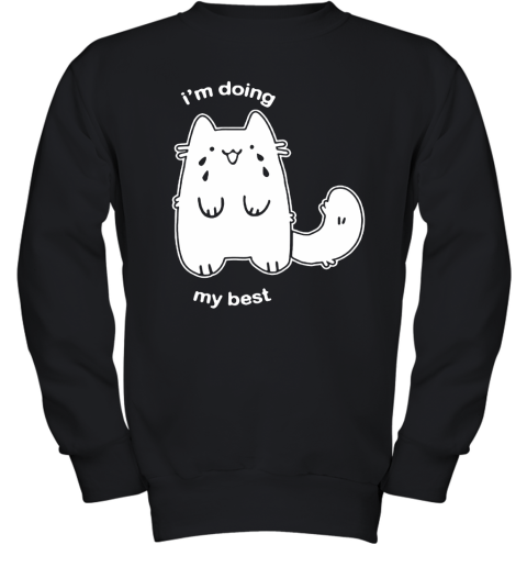Fluffy Plusheen Cat I'm Doing My Best Youth Sweatshirt