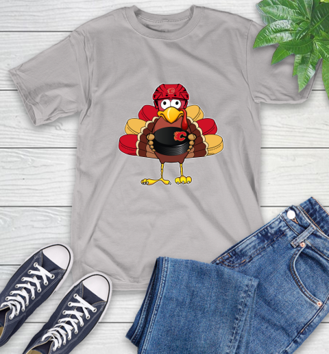 Calgary Flames Turkey Thanksgiving Day T-Shirt 12